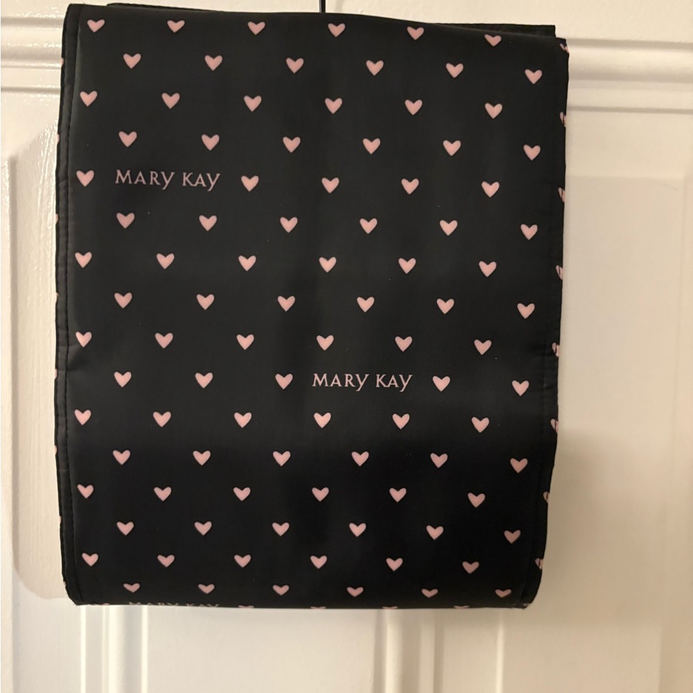 Mary Kay Black Travel Pouch with Pink Heart Print